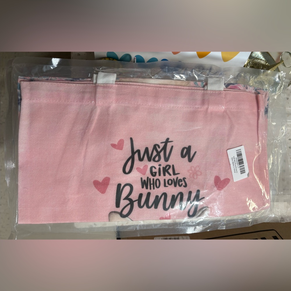 NEW Pink Girl Canvas Tote Bag - Picture 4 of 12